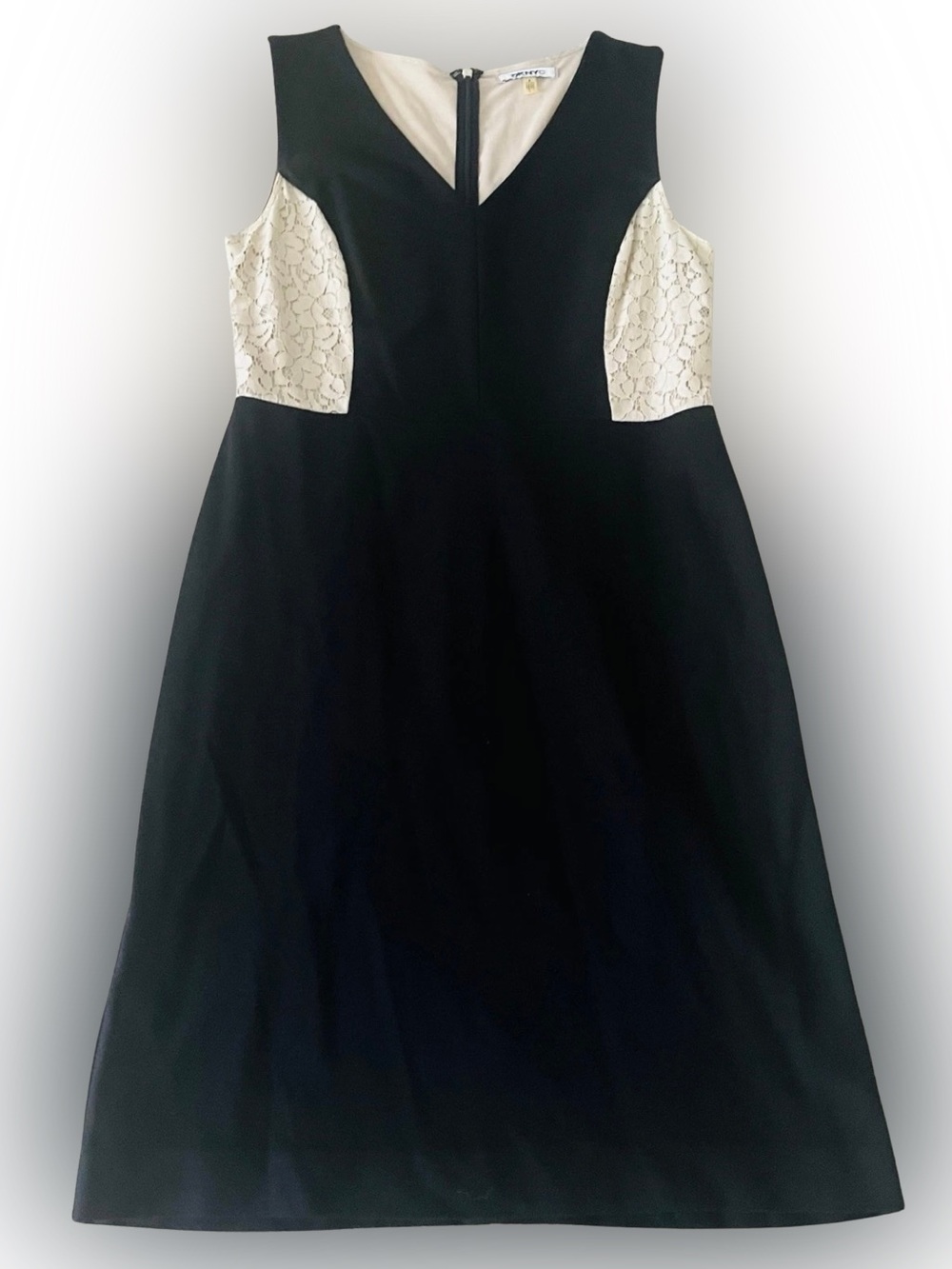 DKNYC Black Dress with Cream Lace Side Insets